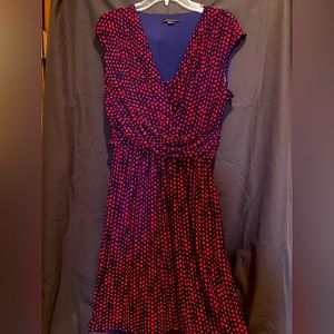 Tommy Hilfiger, Size 12, Side Zip, V-Neck dress. Fitted top with a flare skirt